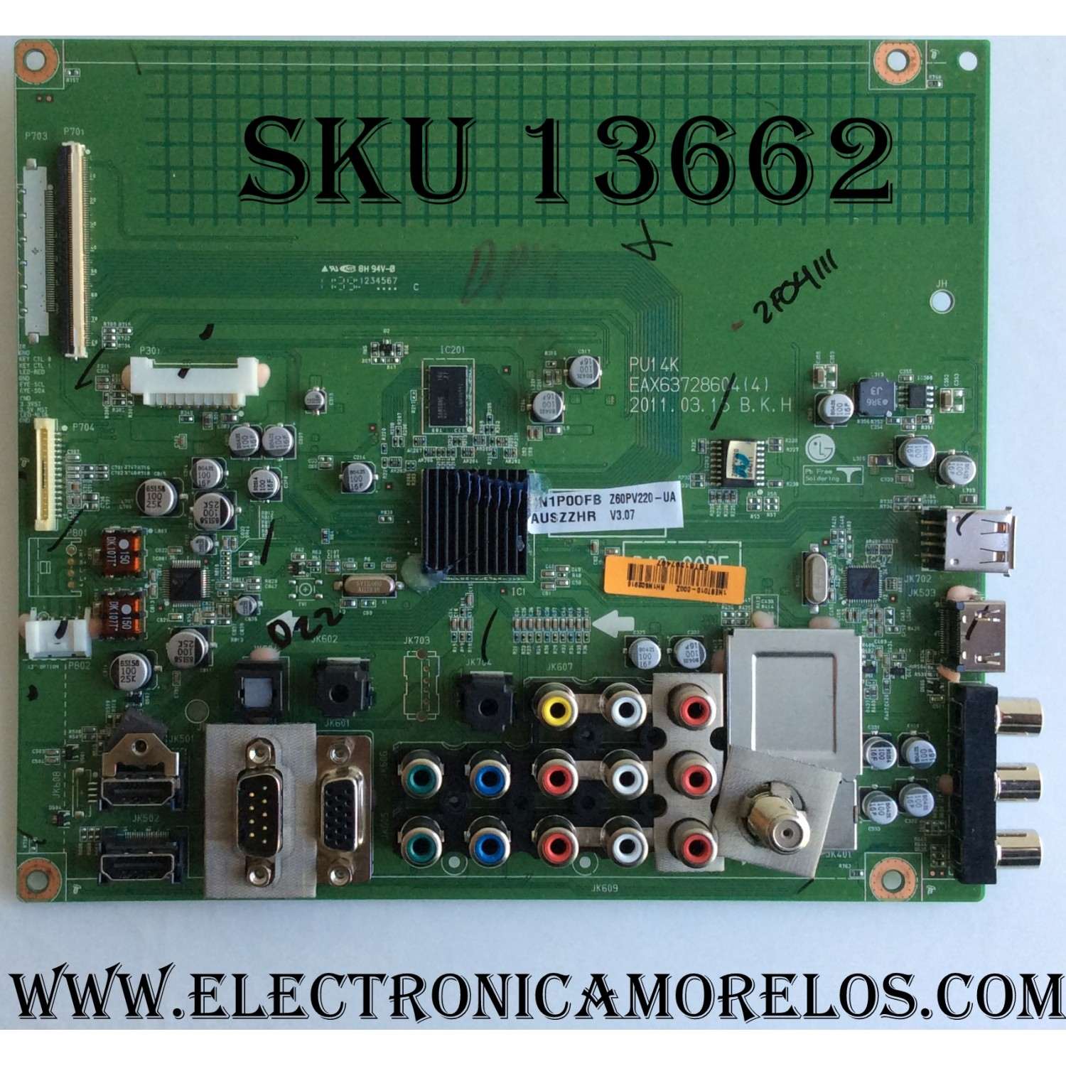 MAIN / Zenith EBT61397497 / EAX63728604 / MODELO Z60PV220-UA AUSZZHR / PANEL PDP60R30110